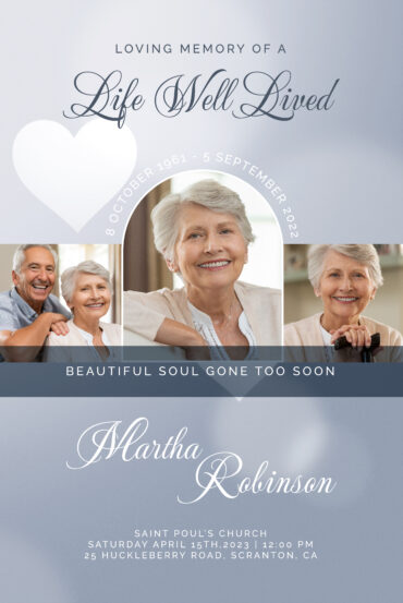 Gray with Hearts Memorial Poster