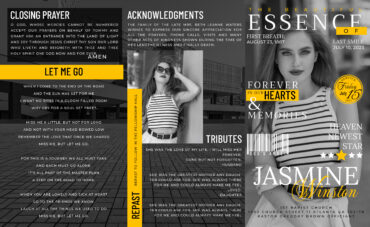 Magizine Style Memorial Trifold Program