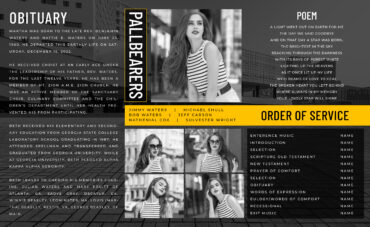Magizine Style Memorial Trifold Program