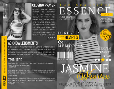 Magizine Style Memorial Program