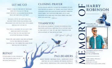 Blue bird Memorial Trifold Program