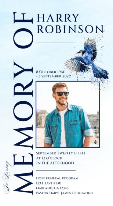 Blue bird Memorial Trifold Program