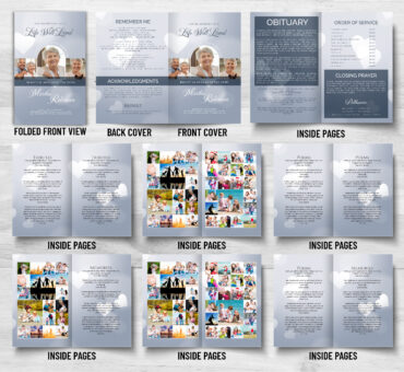 Gray with Hearts Memorial Program