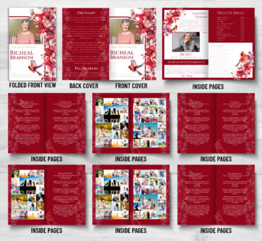 Cardinal and Floral Memorial Program