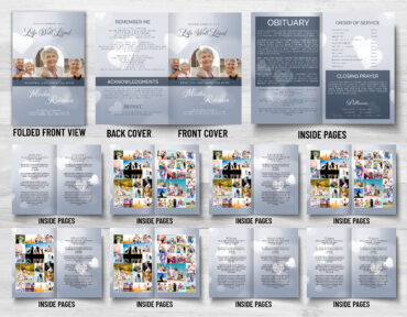 Gray with Hearts Memorial Program