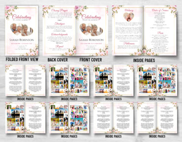 Pink Floral Memorial Program