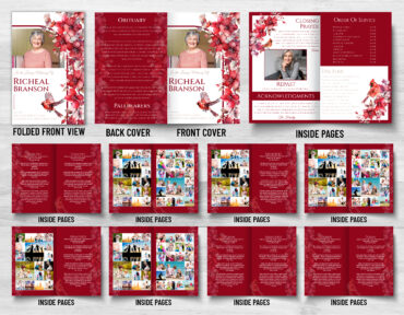 Cardinal and Floral Memorial Program