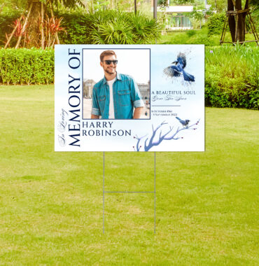 Blue bird Memorial Yard Sign