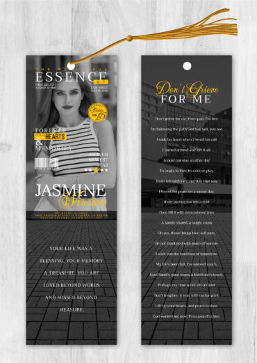 Magizine Style Memorial Bookmark