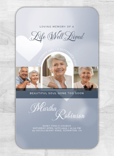 Gray with Hearts Memorial Magnet