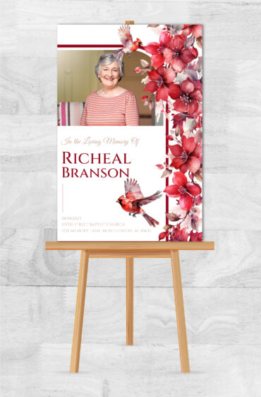 Cardinal and Floral Memorial Poster