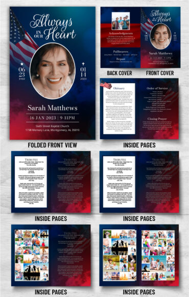 12 Page Funeral Program - 2154