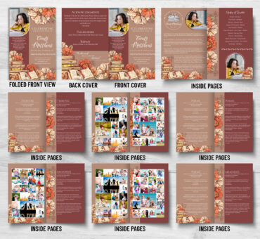 Book themed Funeral Program