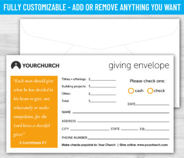 Tithe Giving Offering Church Envelope