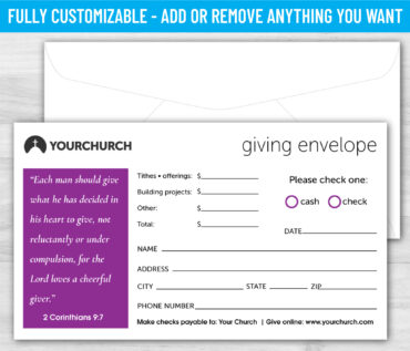 Tithe Giving Offering Church Envelope