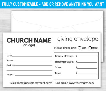 Tithe Giving Offering Church Envelope