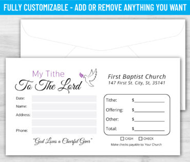 Tithe Giving Offering Church Envelope