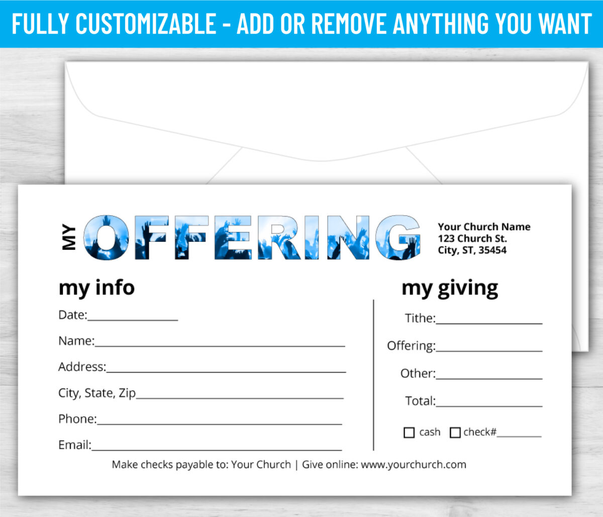 Tithe Giving Offering Church Envelope