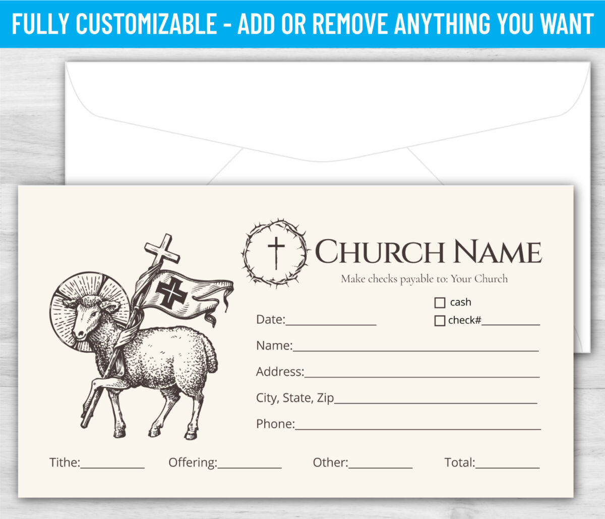 Tithe Giving Offering Church Envelope