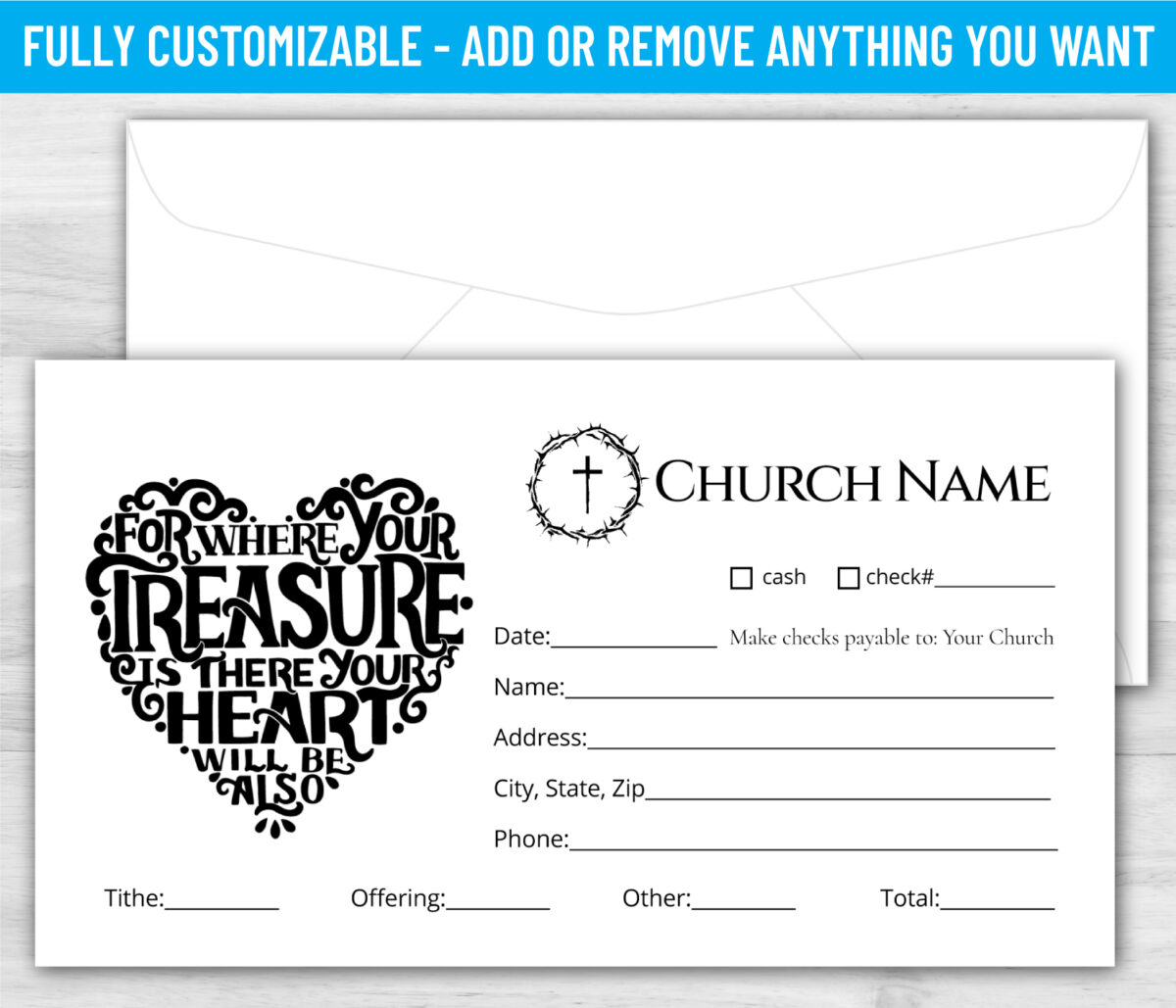 Tithe Giving Offering Church Envelope