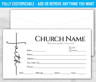 Tithe Giving Offering Church Envelope