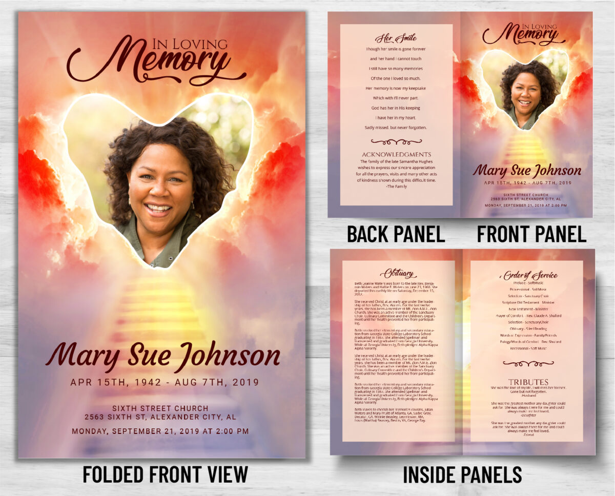 Funeral Memorial Program Pre-Printed Shell