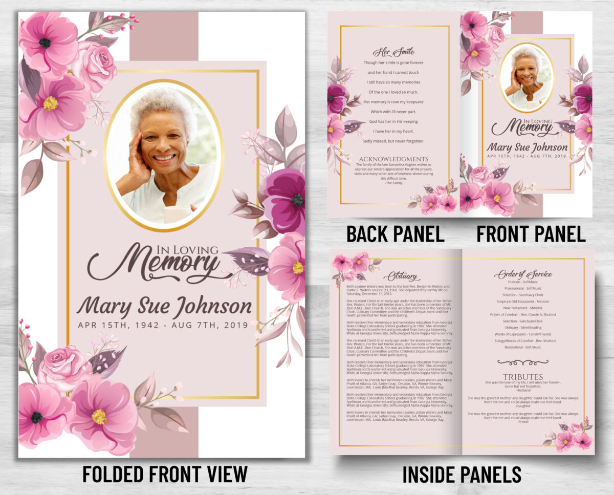 Funeral Memorial Program Pre-Printed Shell