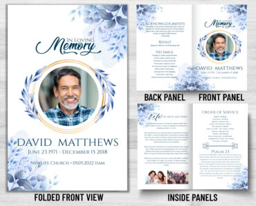 Funeral Memorial Program Pre-Printed Shell