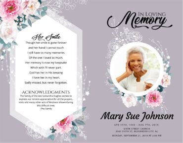 Funeral Memorial Program Pre-Printed Shell