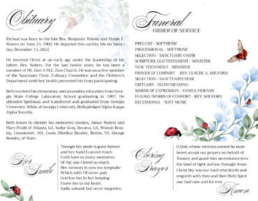 Funeral Memorial Program Pre-Printed Shell