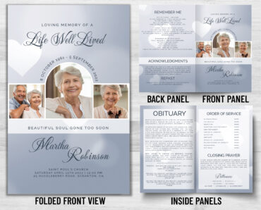 Funeral Memorial Program Pre-Printed Shell