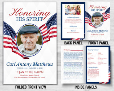 Funeral Memorial Program Pre-Printed Shell