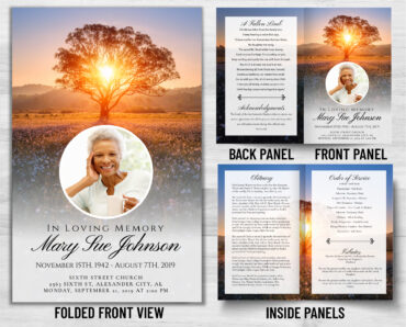 Funeral Memorial Program Pre-Printed Shell