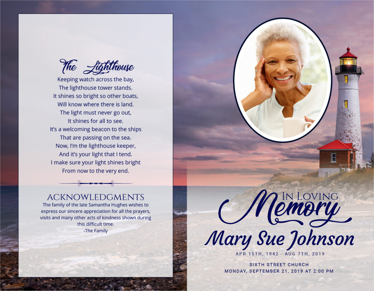 Funeral Memorial Program Pre-Printed Shell