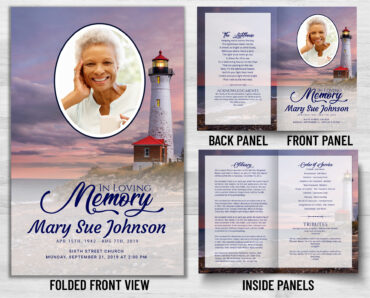 Funeral Memorial Program Pre-Printed Shell