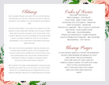 Funeral Memorial Program PrePrinted Shell Folder