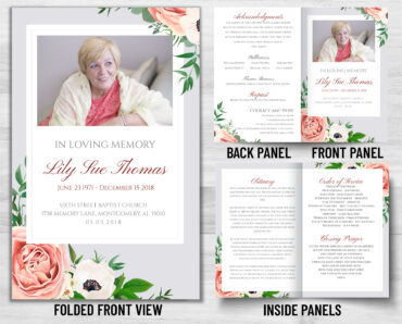 Funeral Memorial Program PrePrinted Shell Folder