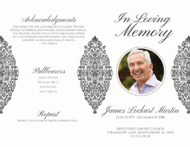 Funeral Memorial Program PrePrinted Shell Folder