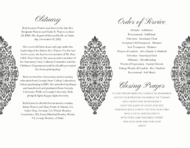 Funeral Memorial Program PrePrinted Shell Folder