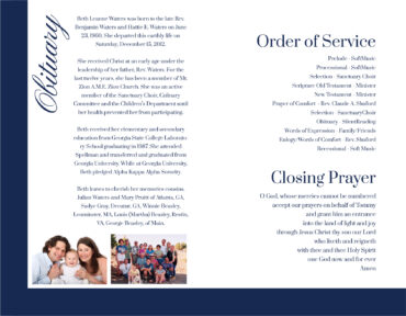 Funeral Memorial Program PrePrinted Shell Folder