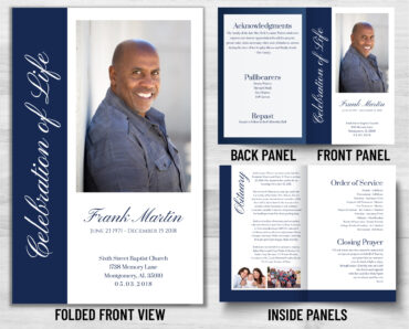 Funeral Memorial Program PrePrinted Shell Folder