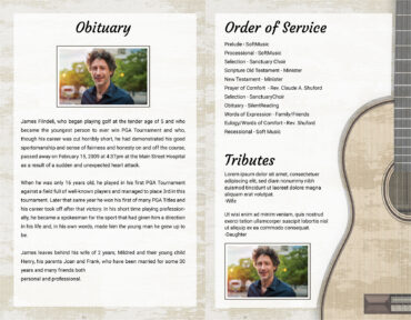 Funeral Memorial Program PrePrinted Shell Folder