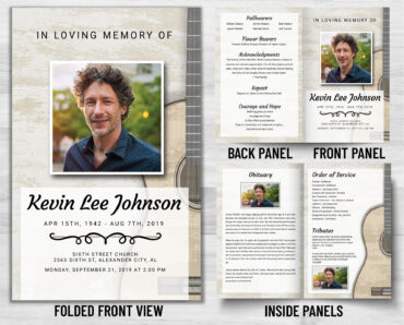 Funeral Memorial Program PrePrinted Shell Folder