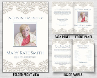 Funeral Memorial Program PrePrinted Shell Folder