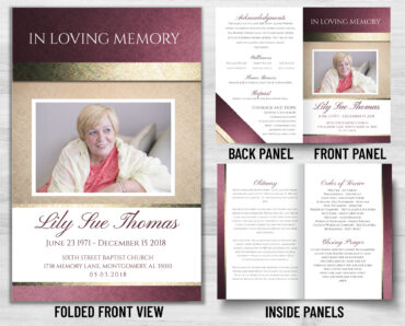 Funeral Memorial Program PrePrinted Shell Folder