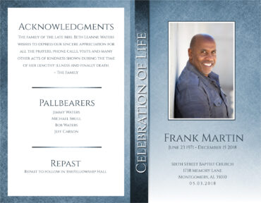 Funeral Memorial Program PrePrinted Shell Folder