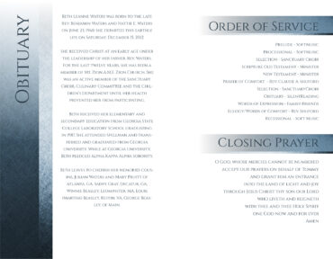 Funeral Memorial Program PrePrinted Shell Folder