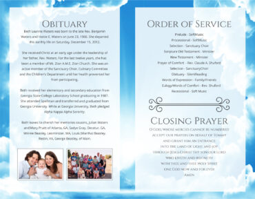 Funeral Memorial Program PrePrinted Shell Folder