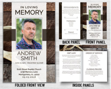 Funeral Memorial Program PrePrinted Shell Folder