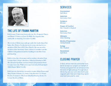 Funeral Memorial Program PrePrinted Shell Folder